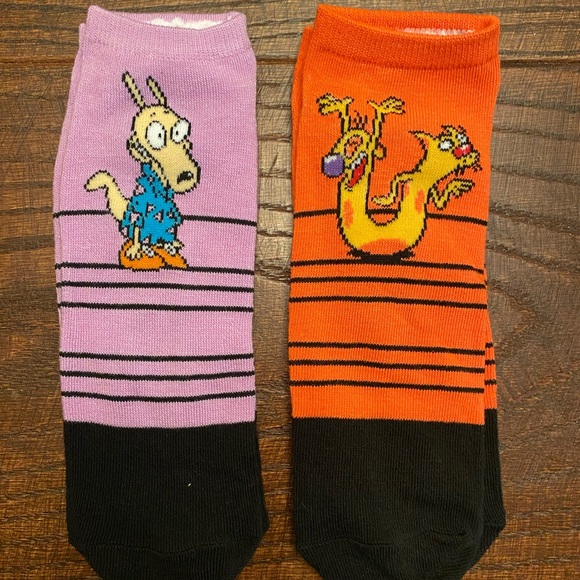 Sponge Bob Square Pants Socks, Ren & Stimpy, Cat Dog Rugrats Hey Arnold Socks - Picture 7 of 12